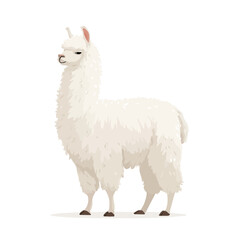 Naklejka premium Flat 2D Llama vector illustration, icon graphic on white background