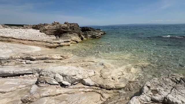Hidden pebble beach near Sisan with turquoise adriatic water and no tourists