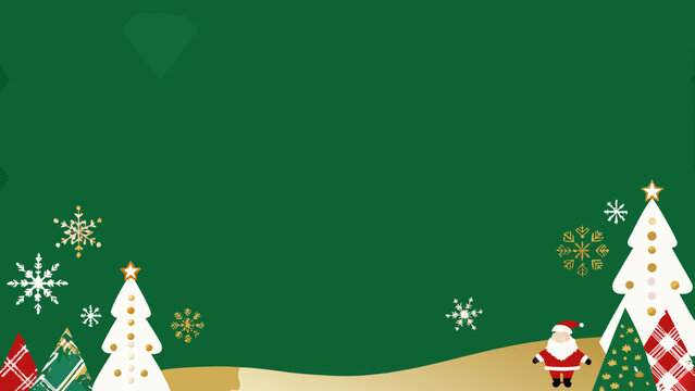 Winter scene with santa claus christmas trees and snowflake vector illustration