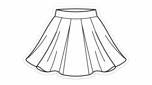 Women's Pleated Skirt Fashion Illustration