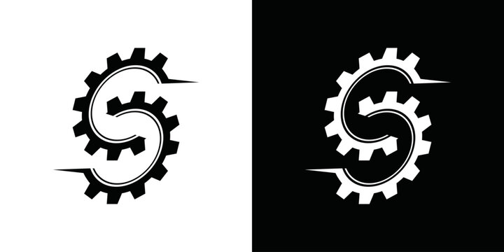 modern simple gear logo vector