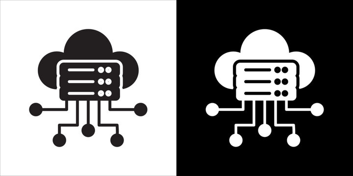 Cloud Computing Icon Sheet Black And White