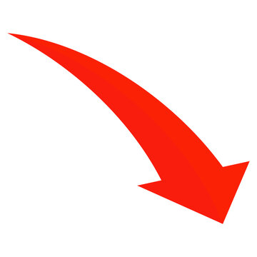red arrow illustration in flat style