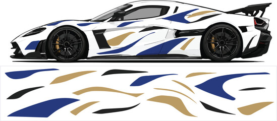 Naklejka premium Racing Car Side View Design 1.