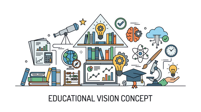 Educational Vision Concept: Learning, Ideas, and Knowledge Growth