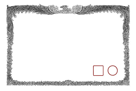 Certificate Dan grade diplom karate. Old vintage paper with PNG frame background art design.