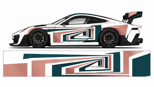 Racing Car with Number Four Design.