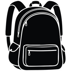 Modern student backpack vector illustration with multiple compartments and zipper details. © MDJABIRULISLAM