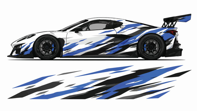 Sports Car Racing Vehicle Side View 3.