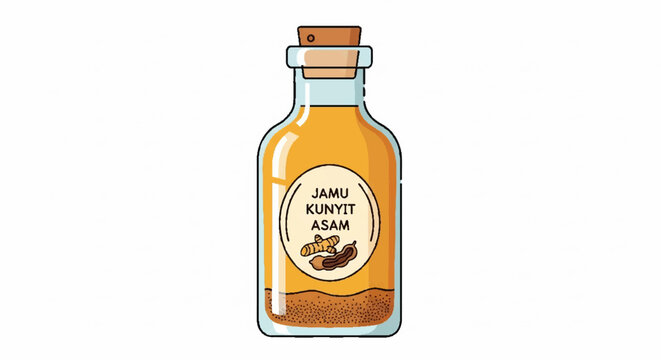 Jamu Kunyit Asam Bottle - Traditional Indonesian Herbal Drink