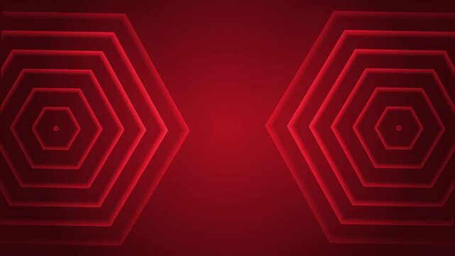 Glowing hexagon mirror background shape line animation