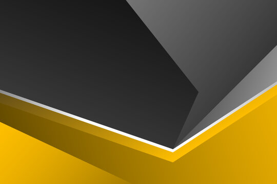 Black and yellow arrow metallic abstract geometric modern background for template, poster, flyer design. Vector illustration