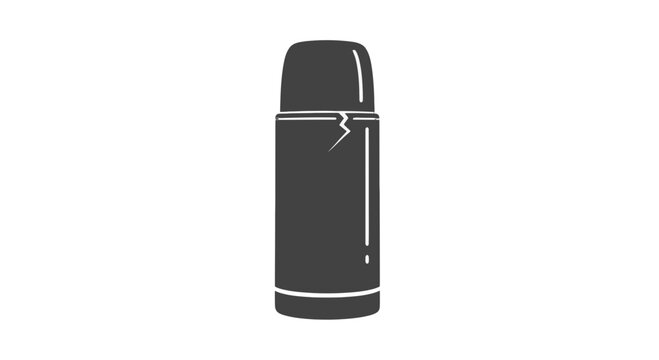 Black Thermos Bottle with White Accents.
