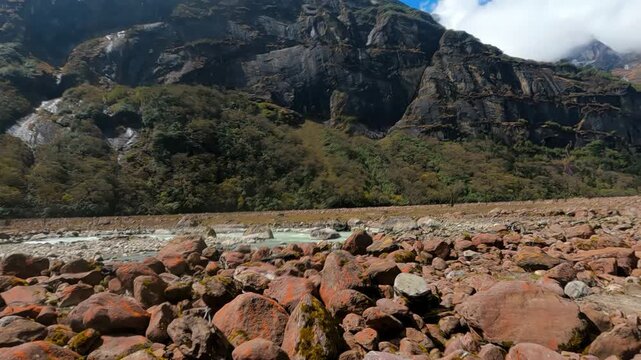 Scenic Barun Valley View During Makalu Base Camp Trek.