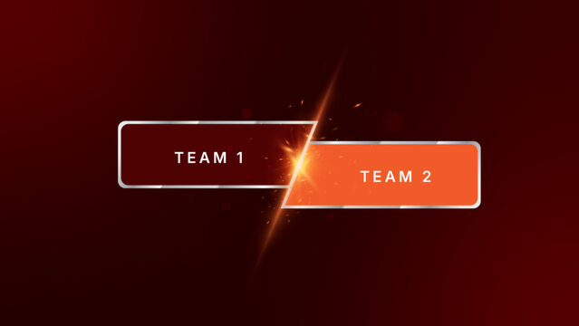 Team Versus Battle Screen Template with Glowing VS Effect, Competitive Matchup Comparison Background