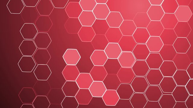Abstract honeycomb hexagon pattern on gradient background animation