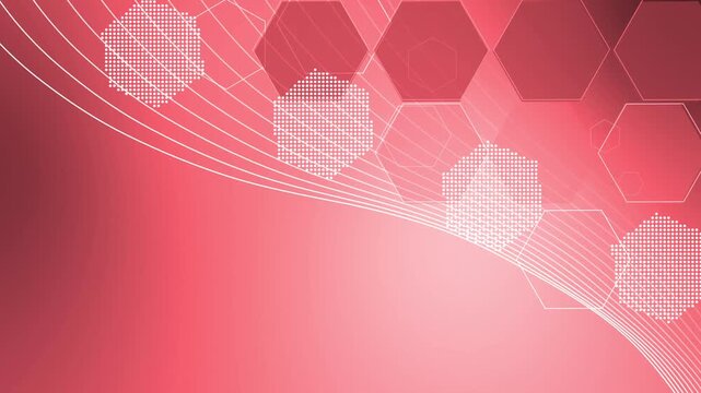 Modern hexagon shape line wave gradient background animation