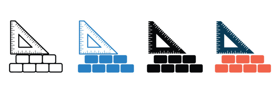 Building blocks and a drafting triangle represent construction and design