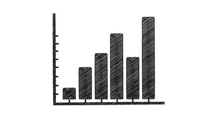 Obraz premium Black and White Bar Graph Illustration.