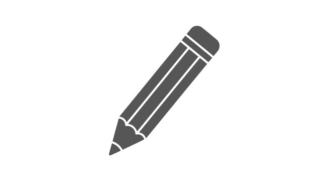 Black Pencil Illustration on White Background.