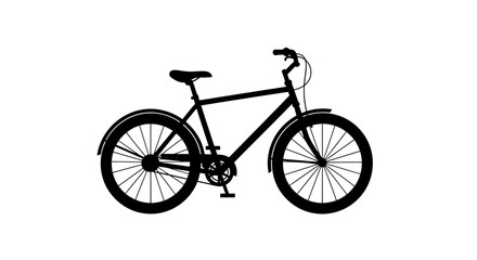 Fototapeta premium Black Bicycle Silhouette with Spoke Wheels.