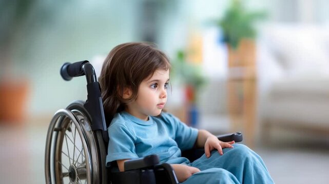 Young child in wheelchair at home: inclusivity and childhood resilience