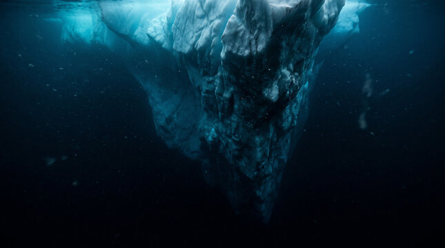 Iceberg g&eacute;ant immerg&eacute; dans les profondeurs de l'oc&eacute;an Arctique