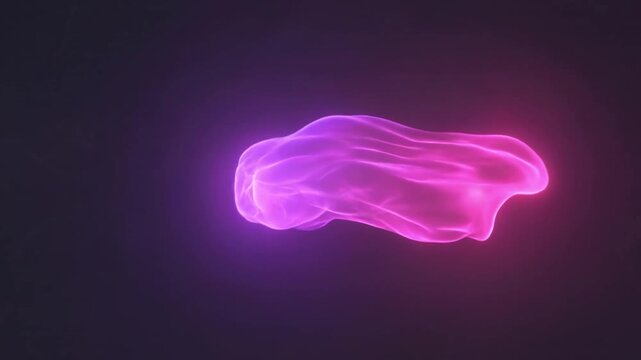 Abstract Glowing Pink and Purple Energy Trail Flowing in Dark Space