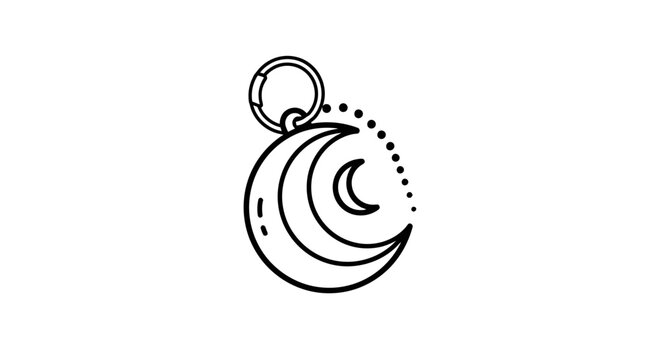 Simple black line drawing of crescent moon.