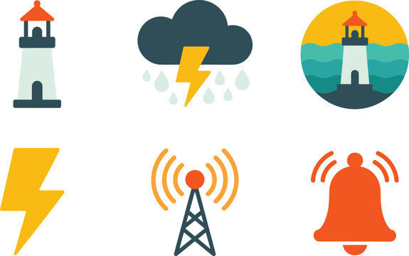 Emergency Alert and Safety Icon Collection