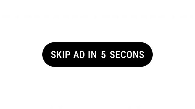 Skip Ads in 10 Seconds Concept, Media Control Symbol for Video Advertising, Streaming Playback. 4K video