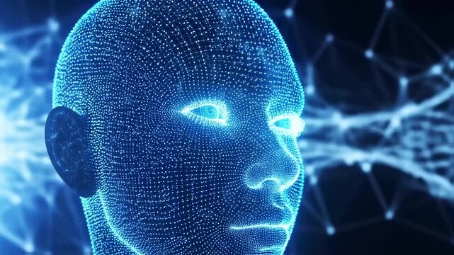 Digital human head illustration
