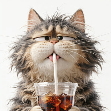 cartoon dog with a glass of cooling drink