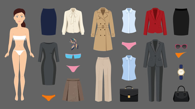 Business attire for women, a collection of professional clothing and accessories for a modern work wardrobe