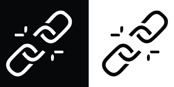 Link Chain Icon Set in Black and White for Connection Concepts eps 10.