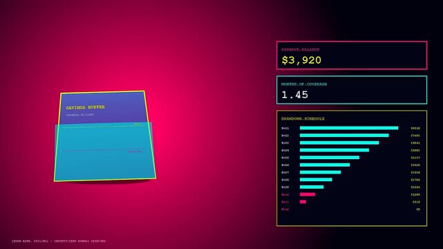 Mortgage rate anxiety depicted as fluctuating fiscal data charts on digital sticky notes against a vibrant deep magenta gradient backdrop in a modern financial planning workspace