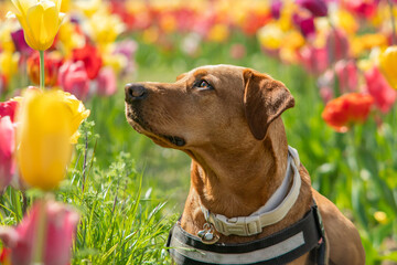 Labrador in Tulips © Jack