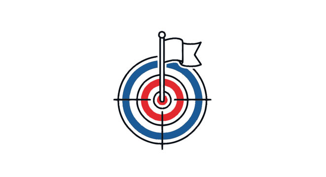 Cropped graphic illustration of a partial hand-drawn bullseye target w