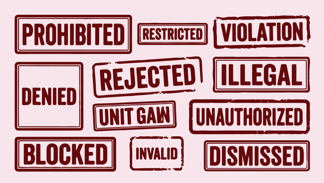 restricted system access, prohibited area icon, forbidden security stamp, unauthorized zone label, security warning pattern, rejected access background, official warning icons, restricted area graphic