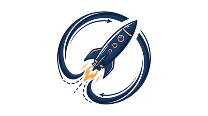Rocket Launching into Orbit, Concept of Startup and Innovation © Iwak