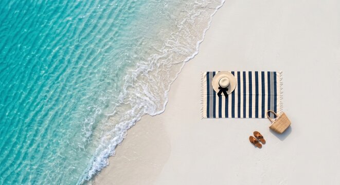 Minimalist Summer Vacation Concept, Calming Luxury Resort Beach Background with Copy Space
(미니멀한 여름 휴가 콘셉트, 카피 스페이스가 있는 평온하고 고급스러운 리조트 해변 배경)