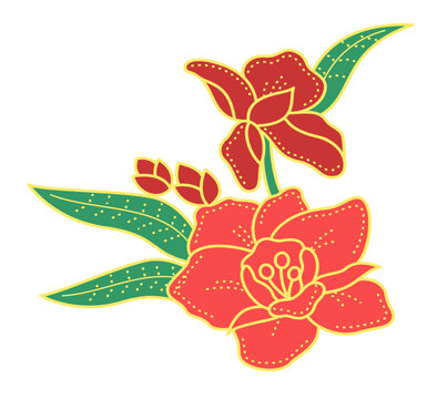 Indonesian batik floral pattern featuring elegant traditional flower motifs with cultural heritage value