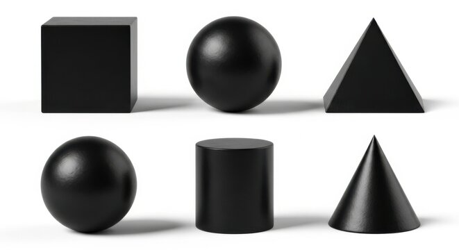 black geometric shapes set