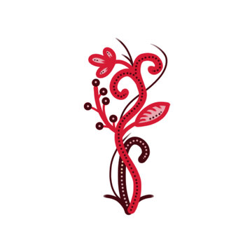 Red Floral Batik Pattern Illustration  An elegant red floral batik pattern illustration featuring traditional motifs with a timeless decorative aesthetic.