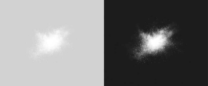 White powder explosion effect as white smoke overlay png graphic, Professional Light Effect PNG Resource
