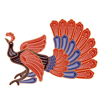Traditional peacock batik motif featuring elegant details and authentic Indonesian cultural ornaments