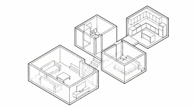 Architectural Blueprint of a Modern Tiny House Floor Plan.
