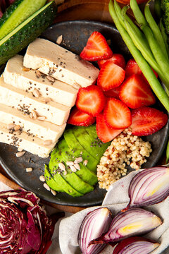 Clean eating and detox. Nutrition, diet, vegan food.