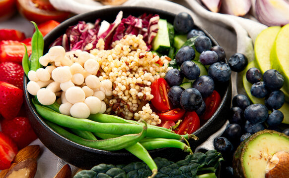Clean eating and detox. Nutrition, diet, vegan food.