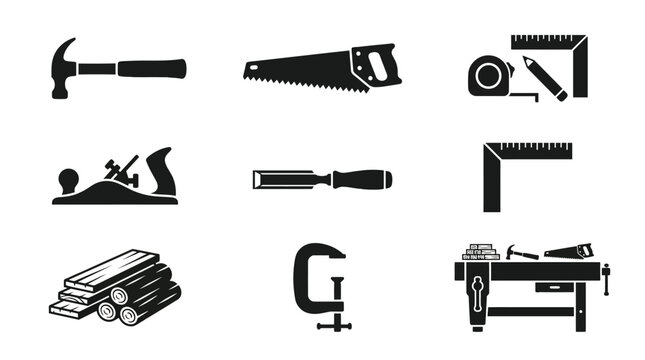 Collection of various carpentry tools.
